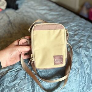 Lululemon Athletica Tan and Pink Belt Bag with Versatile Design